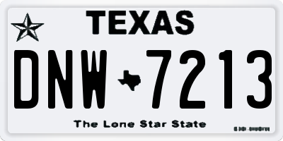 TX license plate DNW7213