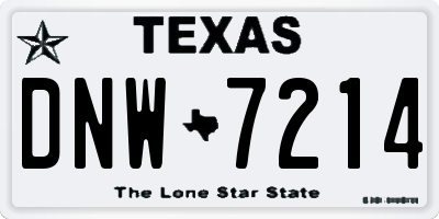 TX license plate DNW7214