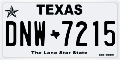 TX license plate DNW7215
