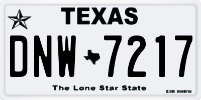 TX license plate DNW7217