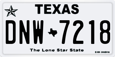 TX license plate DNW7218