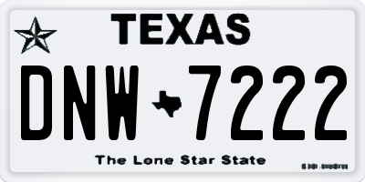 TX license plate DNW7222