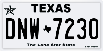 TX license plate DNW7230