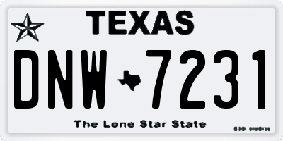 TX license plate DNW7231