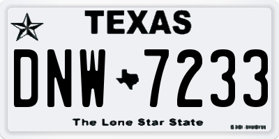TX license plate DNW7233