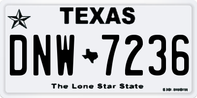 TX license plate DNW7236
