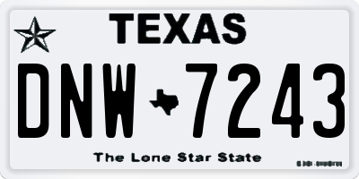 TX license plate DNW7243
