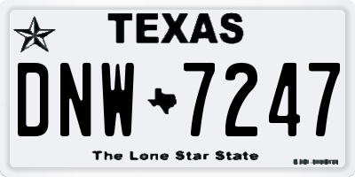TX license plate DNW7247