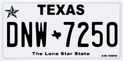 TX license plate DNW7250