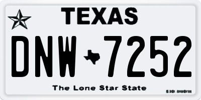 TX license plate DNW7252