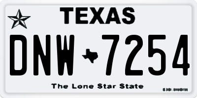 TX license plate DNW7254