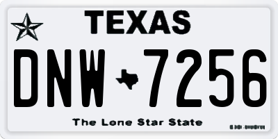 TX license plate DNW7256