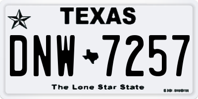 TX license plate DNW7257