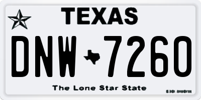 TX license plate DNW7260