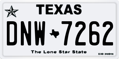 TX license plate DNW7262