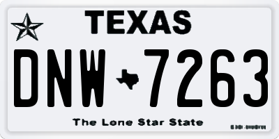 TX license plate DNW7263