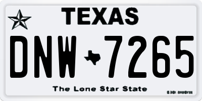 TX license plate DNW7265