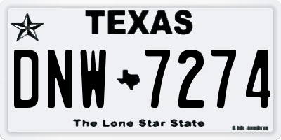 TX license plate DNW7274