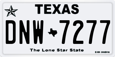 TX license plate DNW7277