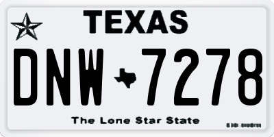 TX license plate DNW7278