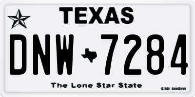 TX license plate DNW7284