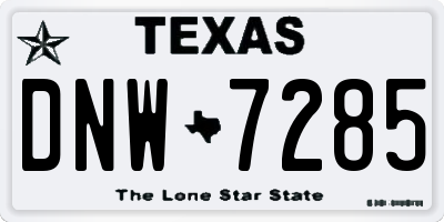 TX license plate DNW7285