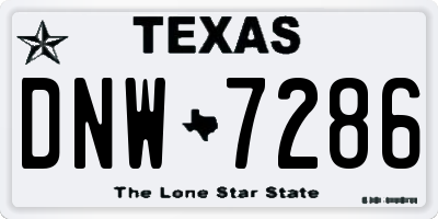 TX license plate DNW7286