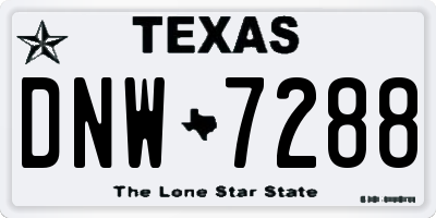 TX license plate DNW7288