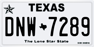 TX license plate DNW7289