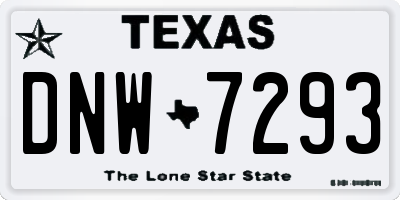 TX license plate DNW7293