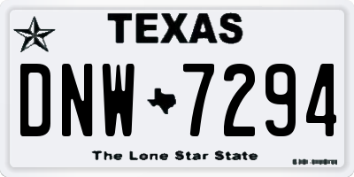 TX license plate DNW7294