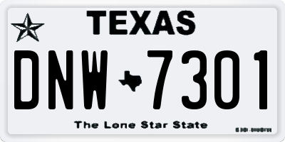 TX license plate DNW7301