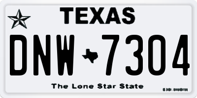 TX license plate DNW7304