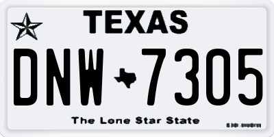 TX license plate DNW7305