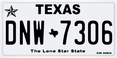 TX license plate DNW7306