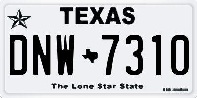 TX license plate DNW7310
