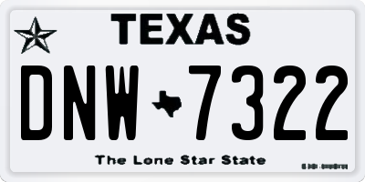 TX license plate DNW7322