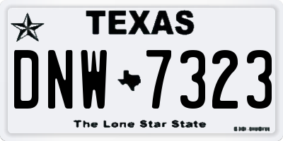 TX license plate DNW7323