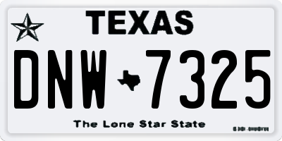 TX license plate DNW7325
