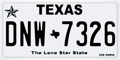 TX license plate DNW7326