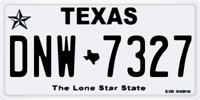 TX license plate DNW7327