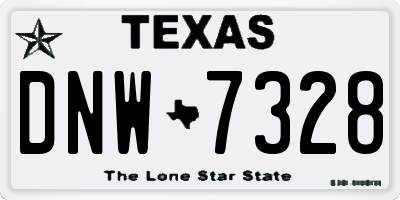 TX license plate DNW7328