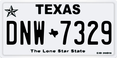 TX license plate DNW7329