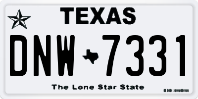 TX license plate DNW7331