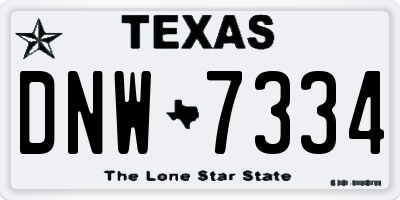 TX license plate DNW7334
