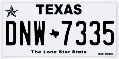 TX license plate DNW7335