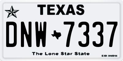TX license plate DNW7337