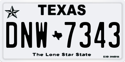 TX license plate DNW7343