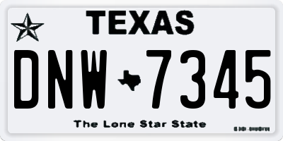 TX license plate DNW7345