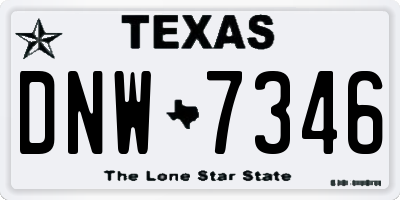TX license plate DNW7346